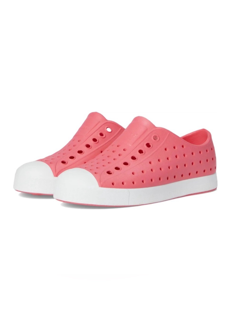 Native Jefferson Slip-On Sneakers in Flamingo Pink water proof big kid shoe J1